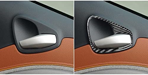 Real Black Carbon Fiber Car Inner Door Pull Handle Panel Switch Frame Decoration Sticker Compatible with Benz Smart Fortwo 2011 2012 2013 2014 2015 Auto Interior Accessories 2pcs - Image 5