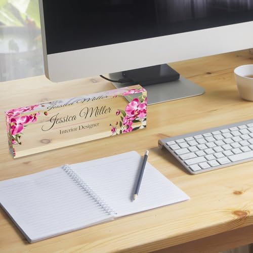 Personalized Acrylic Office Desk Name Plate with Name and Title Printing - Image 2