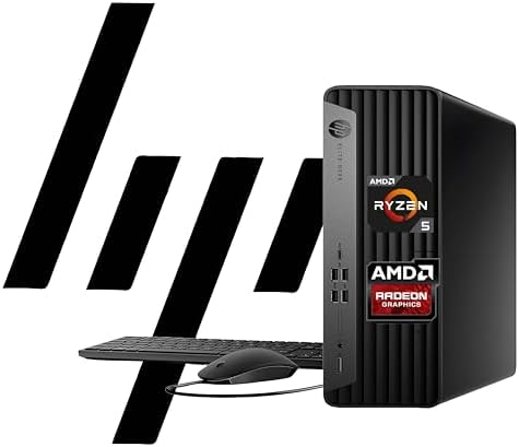 HP Elite 805 G9 SFF Business Desktop Computer, AMD Ryzen 5 8500G, 32GB DDR5, 1TB PCIe SSD, Radeon 740M Graphics, Dual 4K Display Support, USB-C, HDMI, RJ-45, Wi-Fi, Wired KB & Mouse, Windows11 Pro by Unknown