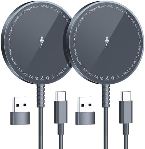 MagSafe Charger 2 Pack: Magnetic Wireless Charge iPhone 17-12 & AirPods by WirelessCharger