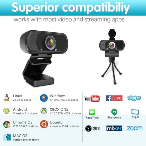 ZIQIAN 1080P Webcam with Microphone, USB Web HD Camera for PC, Laptop&Mac - Image 2