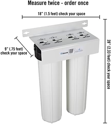 Home Master HMF2SmgCC Whole House Water Filter, 4-layer sediment filter 25 to 1 micron, Powerful Up-Flow KDF85 & Catalytic Carbon 10gpm, 1” NPT ports, Patented heavy steel bracket fits 16” wall studs - Image 2
