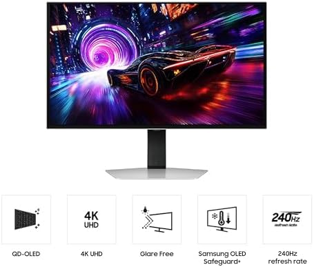 SAMSUNG 27-inch Odyssey QD-OLED G8 (G81SF), 4K, 240Hz, Gaming Monitor, 0.03ms Response Time, DisplayHDR True Black 400, AMD FreeSync™ Premium Pro, Ergonomic Stand, LS27FG810SNXZA, 2025 - Image 2