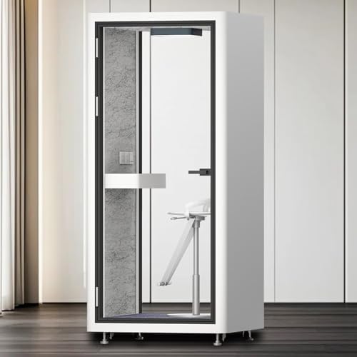 Office Pod Booth with Audio Privacy - Portable Soundproof Booth with White Modern Style,Phone Pod with Light,Ventilation,Socket for Study,Singing Room,Telephone Booth(39.37IN) by X-Comfot