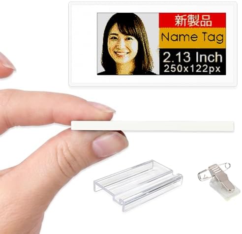 [Santek] EZ Sign NFC E-Paper Display – No Battery, Ultra-Thin 0.13”, Rewritable 4-Color Digital Display, App-Controlled (iOS/Android/PC), IP65 (White, 2.13 inch) by Santek