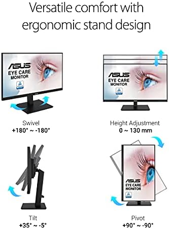 ASUS VA24DQSB 24" 1080P FHD IPS Computer Monitor, USB Docking, DisplayPort - Image 5