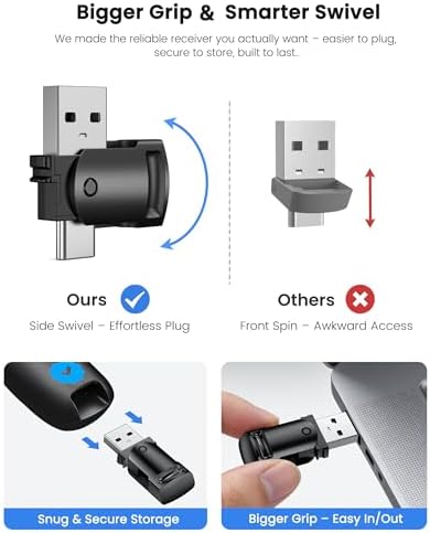 Wireless Presenter Clicker with Bluetooth & USB+Type-C Receiver, Red Laser Pointer, Powerpoint Clicker with Volume Control for PowerPoint/Keynote/Google Slides, Compatible with Laptop/Mac/PC/Android - Image 5