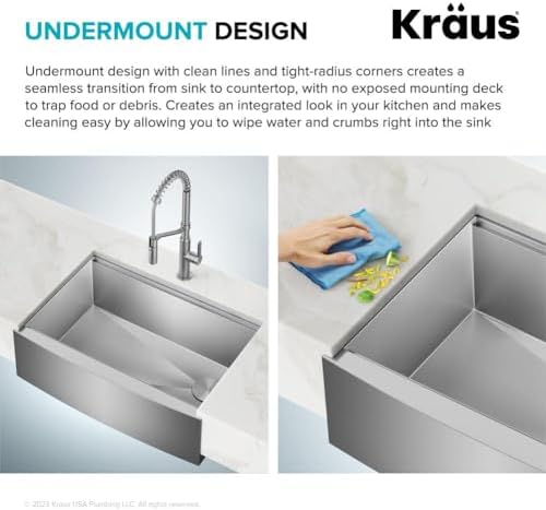 KRAUS Kore 27-Inch Farmhouse Workstation 16 Gauge Stainless Steel Kitchen Sink with Accessories, KWF210-27 - Image 6