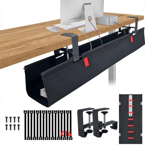 No Drill Under Desk Cable Management Tray, 48" Desk Cable Organizer by Unknown