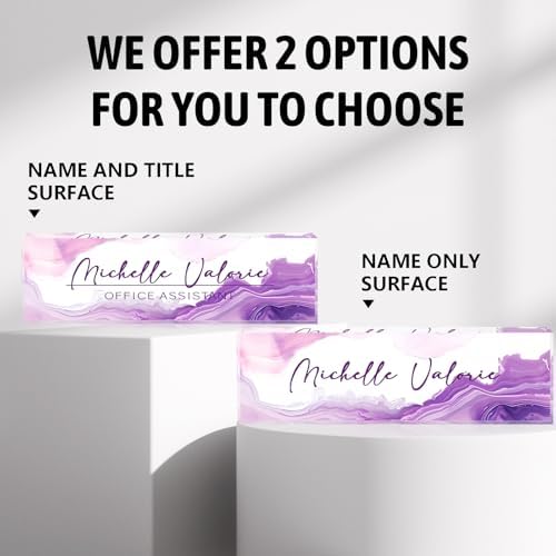 Name Plate for Desk-Personalized Name Plates for Desk-Name Plate Personalized for Office-Gifts for Teacher Boss Employee Appreciation Office Desk Decor (purple ink), MYDZBJMT1009 - Image 3