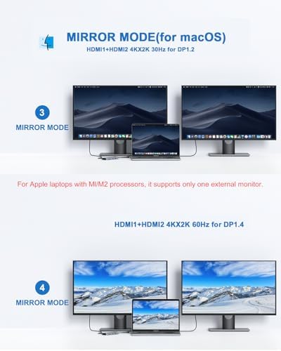 MOKiN MacBook Pro Docking Station Dual Monitor MacBook Pro/Air HDMI Adapter - Image 5
