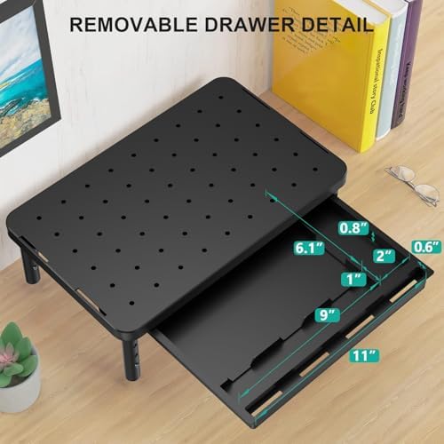 WALI Computer Monitor Stand with Storage, Monitor Riser 3 Height Adjustable - Image 6