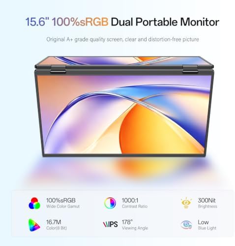 InnoView 15.6" Portable Dual Monitor, 2K QHD (2560×1440), Travel Monitor - Image 2