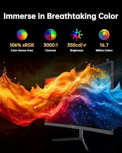 KTC 24 Inch Curved 240Hz Gaming Monitor, FHD 1500R Curve, 3000:1, H24S17P - Image 5
