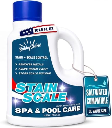 BubbyShine Pool & Spa Stain & Scale Control for Hot Tubs, Scale Remover, 3L by BubbyShine