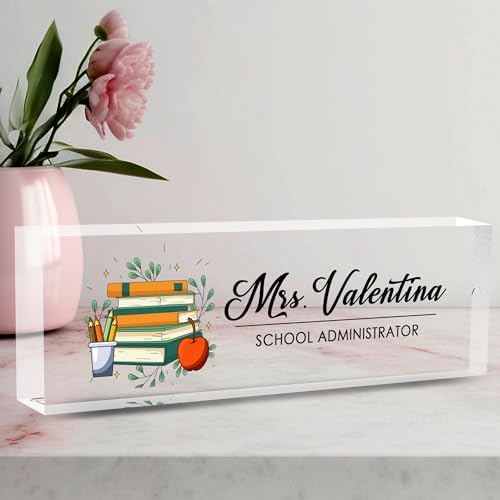Desk Name Plate Personalized, Teacher Name Plate for Desk, Office Desk Decor for Women and Men, Employee Appreciation Gifts The Office Gifts for Teacher by AeekdookWoodenPuzzles