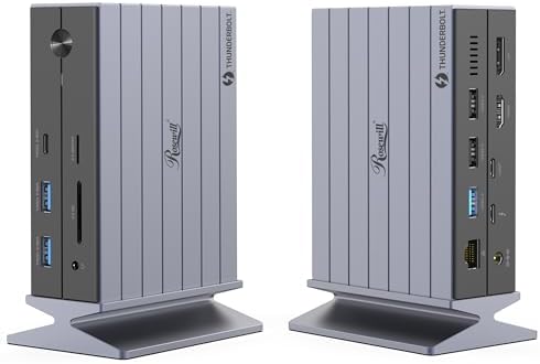 Rosewill 14-in-1 Thunderbolt 4 Certified, Laptop Docking Station with 100W Charging, 8K Display, Triple 4K Monitor Display for Windows and Mac, 135W Power Adapter & 40Gbps Data Transfer - RHUB-TB14 by RosewillInc
