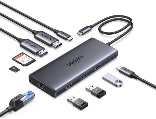 UGREEN USB C Docking Station Dual Monitor, 10-in-1 Laptop Dock with 2 HDMI by UGREEN