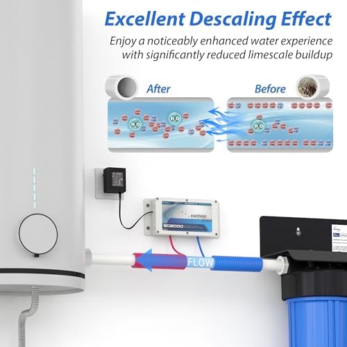 iSpring ED2000 Whole House Water Descaler, Alternative Electronic Salt-Free Hard Water Conditioner, Reduces Limescale Prevent Deposits Build-up, Different from a Water Softener - Image 2