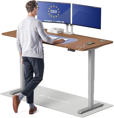 Desktronic HomePro Standing Desk 72x30 — Made in Europe, Ergonomic Sit Stand Home Office Desk, Electric Height Adjustable, Dual Motor, USB & USB-C Charging, Wobble-Free, Touchscreen, 3 Memory Presets by Desktronic
