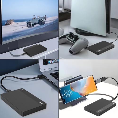 Ultra Slim Portable External Hard Drive 1TB USB3.0 HDD Storage for Xbox One X/S, Xbox 360, PS4, PC, Desktop, Laptop, MacBook, Chromebook - Image 6