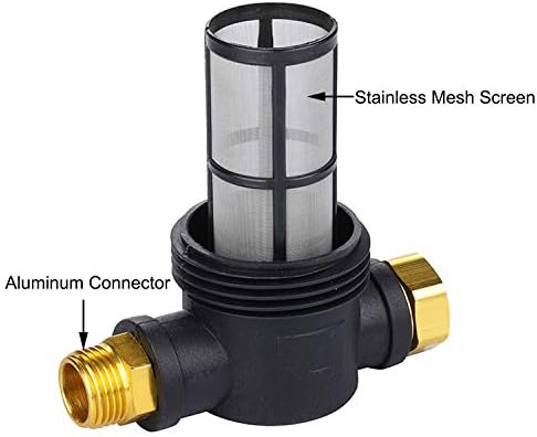 Sediment Filter Attachment Line Water Hose Filter with 100 mesh Stainless Mesh Screen,2Pcs O-Rings &2Pcs Gaskets,for Garden Hose Pressure Washer inlet RV Camping Car Wash Water Hose - Image 4