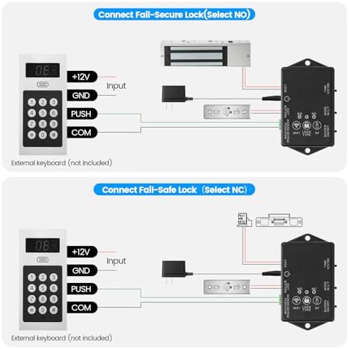 WiFi Smart Magnetic Lock for Door Kit, 1200lbs Holding Force Magnetic Door Lock System with App/Remote Control, 4 Modes, Sound Alerts, Easy Install for Home & Office - Image 5
