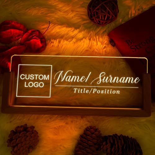 Custom Light Up Name Plate for Desk, Desk Name Plate Personalized with Logo, Employee Appreciation Gift, Personalized Office Gifts for Boss Coworkers Teacher, Office Decor for Women Men - Image 4