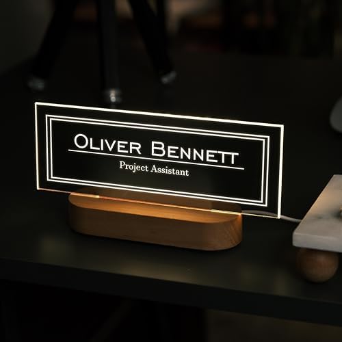 Personalized LED Desk Name Plate – Custom Office Name Sign - Image 2