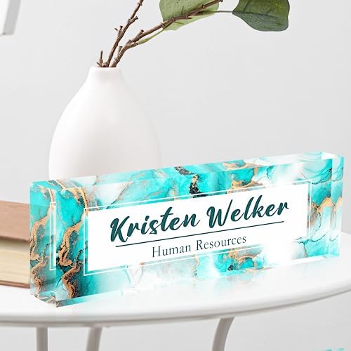 Custom Name Plate for Desk, Desk Name Plate Personalized Office Desk Decor for Women Men, The Office Gifts Employee Appreciation Gifts for Boss, Manager, Teacher, Nurse, Acrylic Desk Accessories - Image 3
