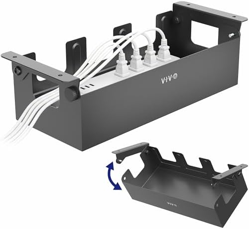 VIVO Black Flip-Open 16 in Cable Management Box, Desk-ACCBM1 by VIVO