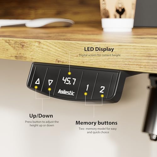 Agilestic 63 * 24 Inch Electric Standing Desk with Drawers, Rustic Brown - Image 6