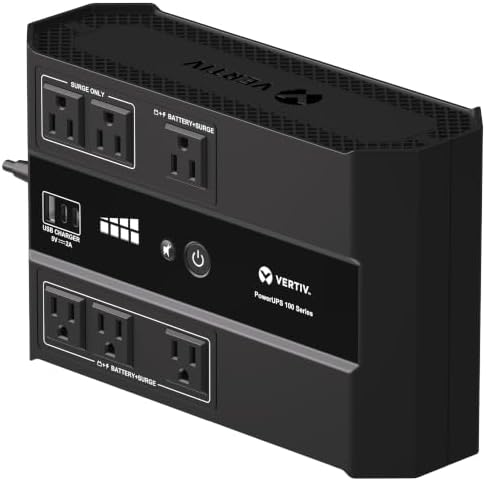 Vertiv Liebert PowerUPS 100 PST6-500LVMT Battery Backup UPS 500VA USB-C+A by Vertiv
