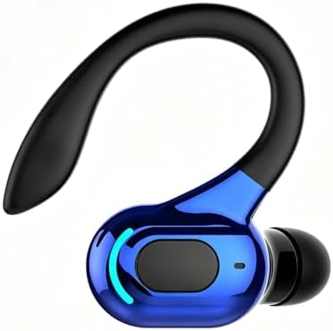 Wireless Headset Business Headphones,Waterproof Hanging Single Ear Earbuds,Mono Wireless Headset Noise Cancelling Sports Wireless Earpiece with Mic for Smart Phones (Blue) by YourBestChoose