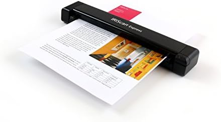 IRIScan Express 4 Black Compact Portable USB Simplex Document Scanner, 8 PPM for Contracts, Invoices and Business Cards, Compatible with Windows, Readiris PDF Included by IRIScan