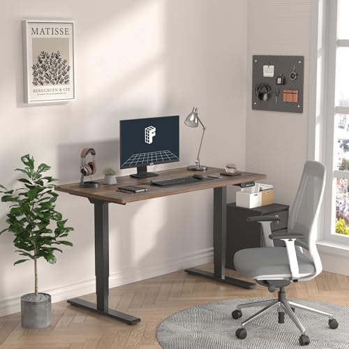 FLEXISPOT E6 3-Stage Dual Motor Electric Standing Desk 48 x 30 Sit Stand Up Desk, Holds 220 lbs, Adjustable Height w/Memory Presets, One-Piece Brown Wood Grain Desktop & Black Frame, Ships in 2 Boxes - Image 2