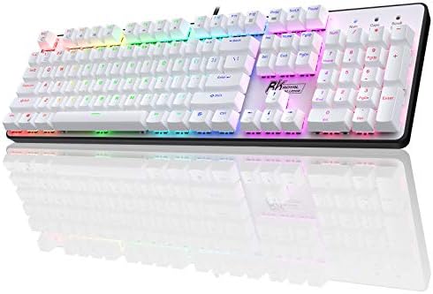 RK ROYAL KLUDGE RK920 Full Size Mechanical Keyboard, Rainbow Backlit Gaming Keyboard, 104 Keys Wired Mechanical Keyboard with Number Pad, Clicky Blue Switch by RKROYALKLUDGE