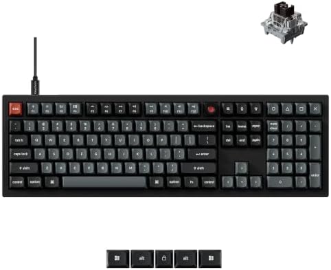 Keychron V6 8K Full Size Wired Mechanical Keyboard with Programmable Knob, 8000 Hz Polling Rate, OSA PBT Keycaps, Hot-swappable Brown Switchs, RGB Backlit for Mac Windows Linux by Keychron