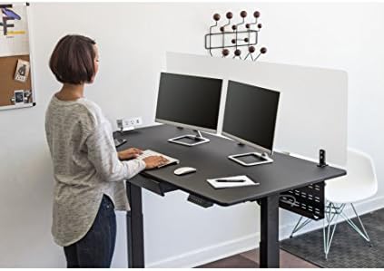 Stand Up Desk Store Under Desk Cable Management Tray Black Horizontal Computer Cord Raceway and Modesty Panel (Black, 51") - Image 4