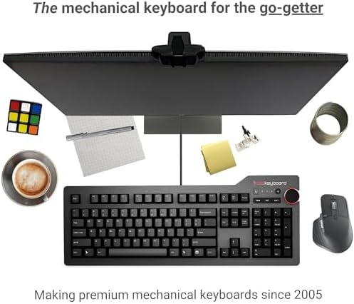 Das Keyboard 4 Professional Wired Mechanical Keyboard, Cherry MX Brown Mechanical Switches, 2-Port USB 3.0 Hub, Volume Knob, Aluminum Top (104 Keys, Black) - Image 6