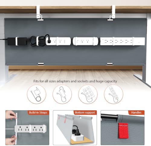 Univivi No Drill Under Desk Cable Management Tray, 48 inch Cable Management - Image 2