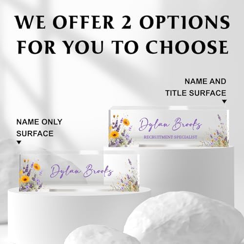 Custom Name Plate for Desk, Acrylic Desk Name Plate Personalized, Employee Appreciation Gifts, Office Desk Accessories for Women Men Teacher Nurse, Coworker Gifts for Manager Assistant (Amethyst) - Image 5