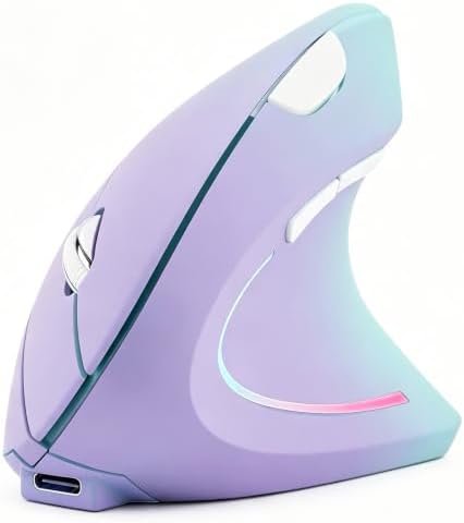 Wireless Ergonomic mouse, Rechargeable Bluetooth Vertical Mouse Dual Mode by ATTOE