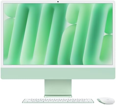 Apple 2024 iMac All-in-One Desktop Computer with M4 chip with 10-core CPU and 10-core GPU: Built for Apple Intelligence, 24-inch Retina Display, 16GB Unified Memory, 512GB SSD Storage; Green by Apple