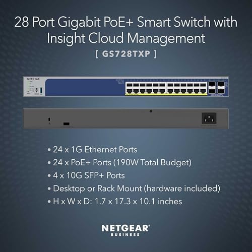 NETGEAR 28-Port PoE Gigabit Ethernet Smart Managed Switch (GS728TXP) - Image 2