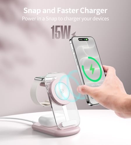 Mukiya 3 in 1 Magnetic Wireless Charging Station for iPhone 18 Pro max/Duo - Image 4
