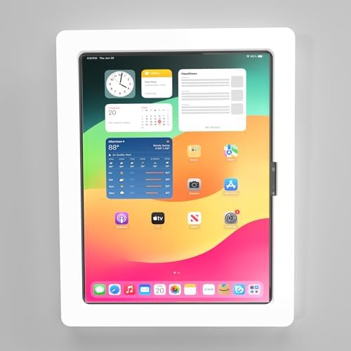 Anti-Theft Acrylic VESA Enclosure for Apple iPad Pro 11" 2024 M4 2025 M5 with Free Wall Mount Kit & 90-Degree Angle USB C Cable (White) - Image 2