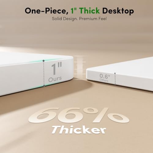 FEZIBO Triple Motors 25mm Tabletop L Shaped Standing Desk, 75" X 63" Electric Standing Gaming Desk Adjustable Height, Corner Stand up Desk with Splice Board, White Frame/White Top - Image 4