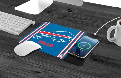 SOAR NFL Official Established Primary Logo Wordmark Home Office Wireless Charging Mouse Pad Mat 11.8" x 8.6" (Buffalo Bills) - Image 2