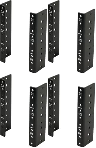 Tecmojo 3U Vertical Rack Rail Pair Kit DIY Rack Rails Kit, 12-24 Screws Included to Mount Equipment 2U-20U (Pack of 4) by Tecmojo